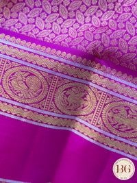 Kanjeevaram pure silk handloom saree - green pink