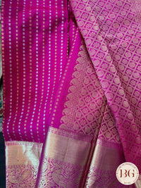 Kanjeevaram pure silk handloom saree - laxman butta pink