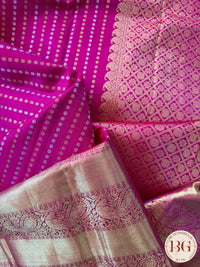 Kanjeevaram pure silk handloom saree - laxman butta pink