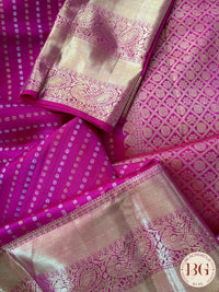 Kanjeevaram pure silk handloom saree - laxman butta pink