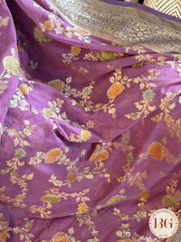 Banarasi Khaddi georgette with all over hand brush - purple