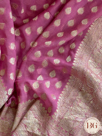 Banarasi Khaddi georgette saree - Pink