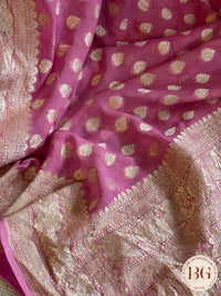 Banarasi Khaddi georgette saree - Pink