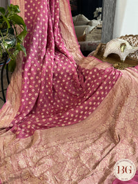 Banarasi Khaddi georgette saree - Pink