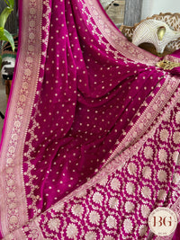 Banarasi Khaddi georgette saree - Rani Pink