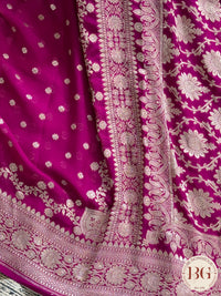 Banarasi Khaddi georgette saree - Rani Pink