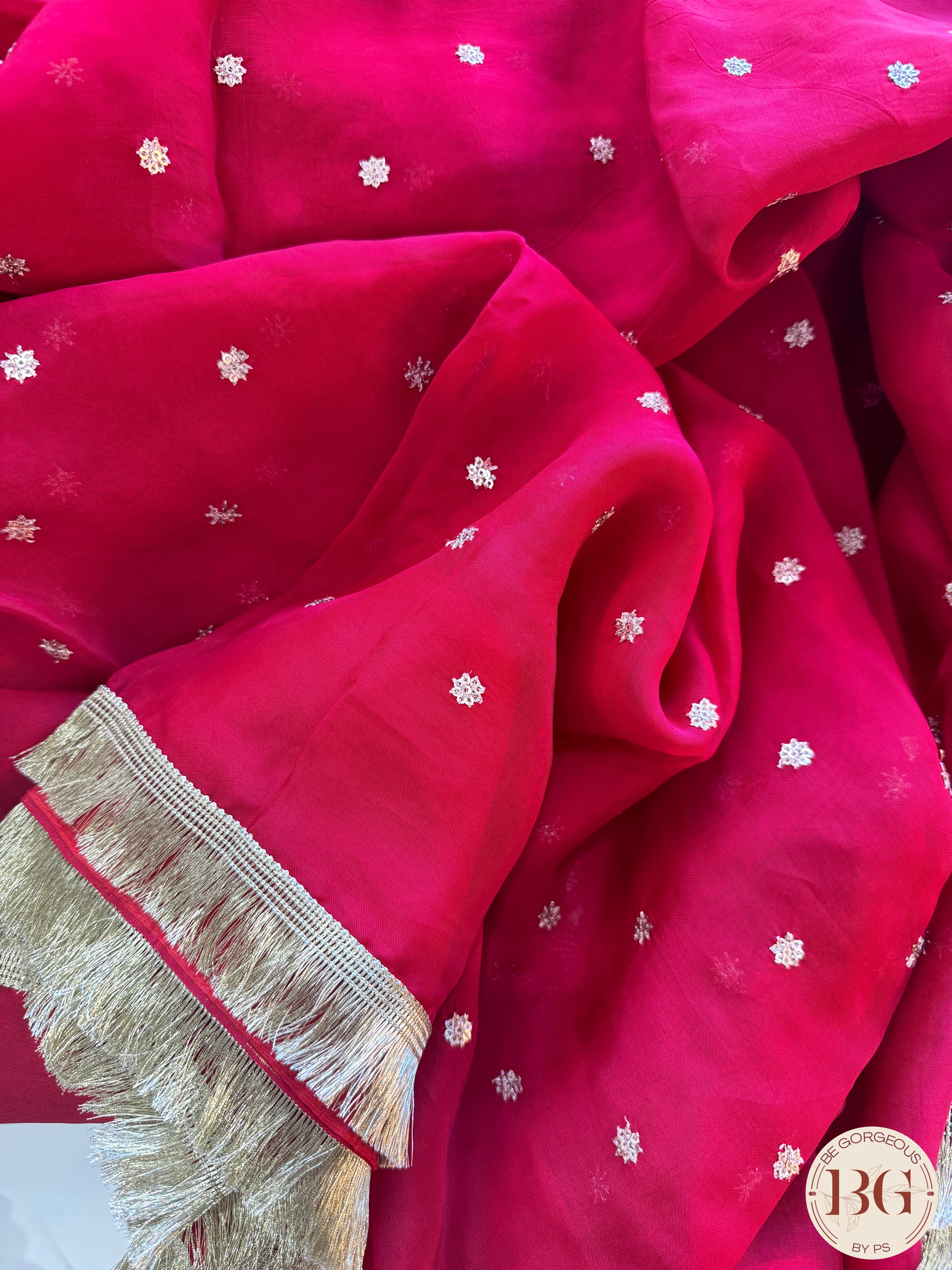 Banarasi Organza Silk Saree - Red