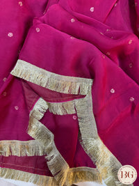 Banarasi Organza Silk Saree - Pink