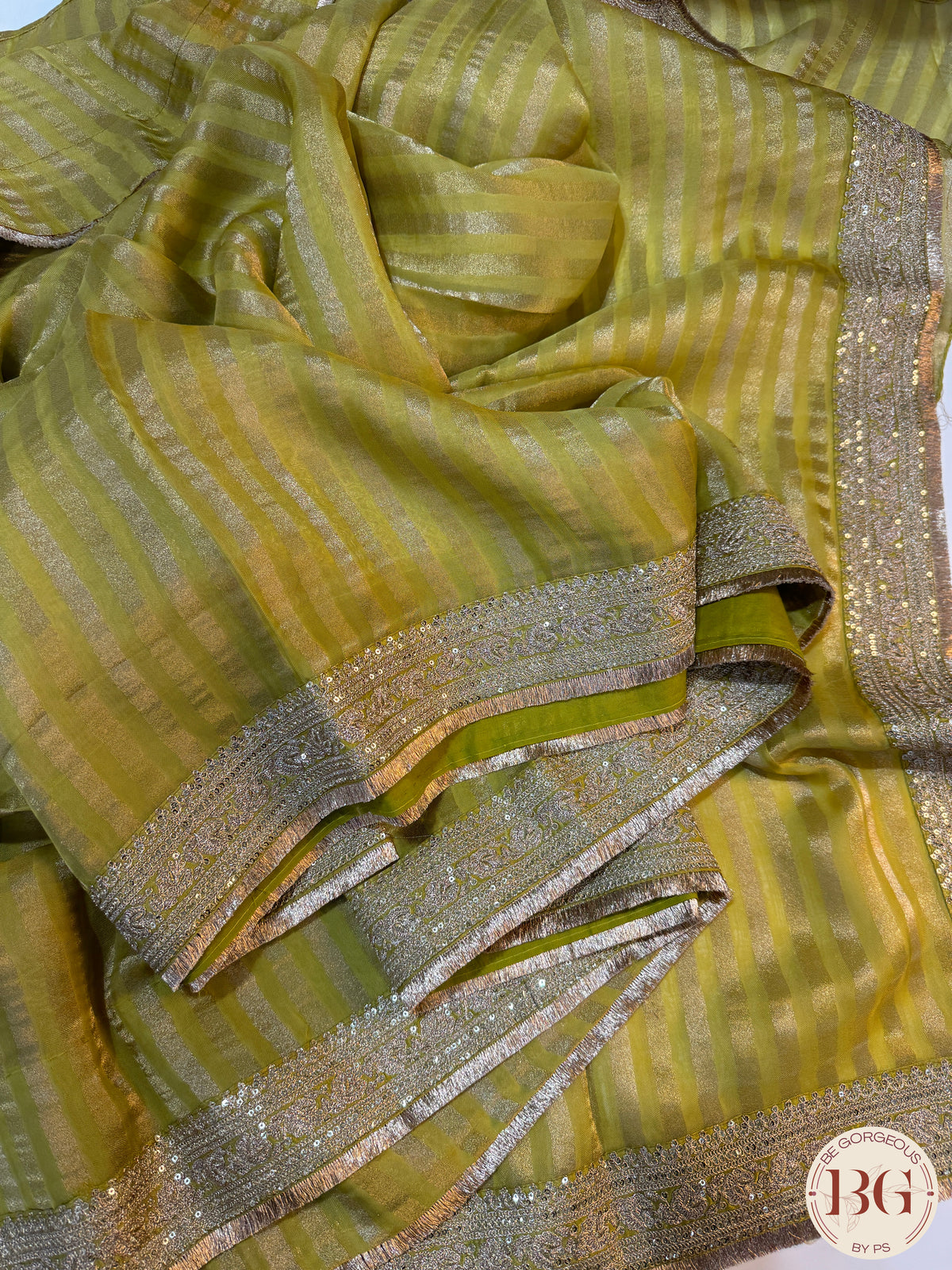 Organza Designer Saree - Green