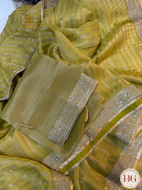 Organza Designer Saree - Green