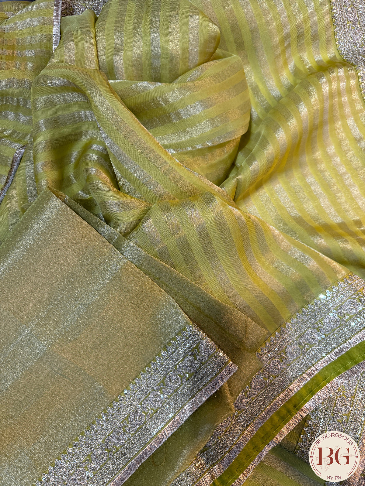 Organza Designer Saree - Green