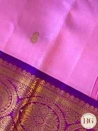 Kanjeevaram pure silk handloom saree - pink purple