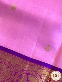 Kanjeevaram pure silk handloom saree - pink purple