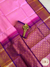 Kanjeevaram pure silk handloom saree - pink purple