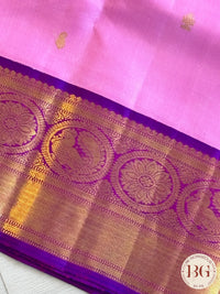 Kanjeevaram pure silk handloom saree - pink purple