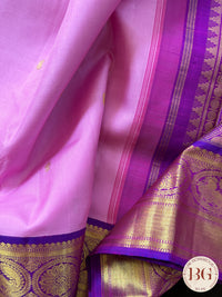 Kanjeevaram pure silk handloom saree - pink purple