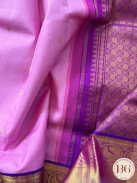 Kanjeevaram pure silk handloom saree - pink purple