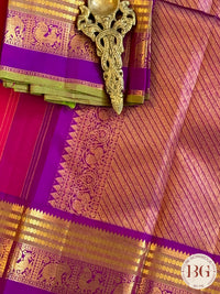 Kanjeevaram pure silk handloom saree - Pink purple