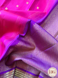 Kanjeevaram pure silk handloom saree - Pink purple