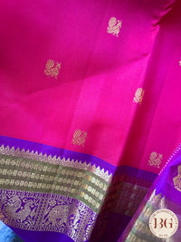Kanjeevaram pure silk handloom saree - Pink purple