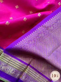 Kanjeevaram pure silk handloom saree - Pink purple