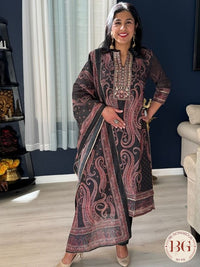 3 piece suit set with kashmiri print