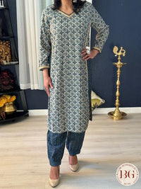 2 piece afgani salwar kurta set Blue