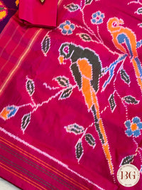 Ikkat Pure silk handloom saree - Purple pink