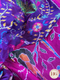 Ikkat Pure silk handloom saree - Purple pink