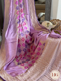 Mushroo banarasi rangkaat pure silk handloom saree - Lavendar