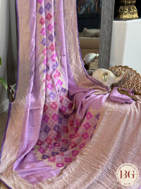 Mushroo banarasi rangkaat pure silk handloom saree - Lavendar