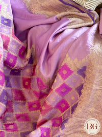 Mushroo banarasi rangkaat pure silk handloom saree - Lavendar