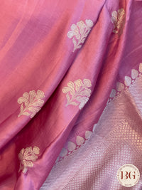 Mushroo banarasi kandhwa weaving pure silk handloom saree - Pink