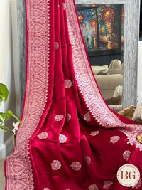 Mushroo banarasi kandhwa weaving pure silk handloom saree - Maroon
