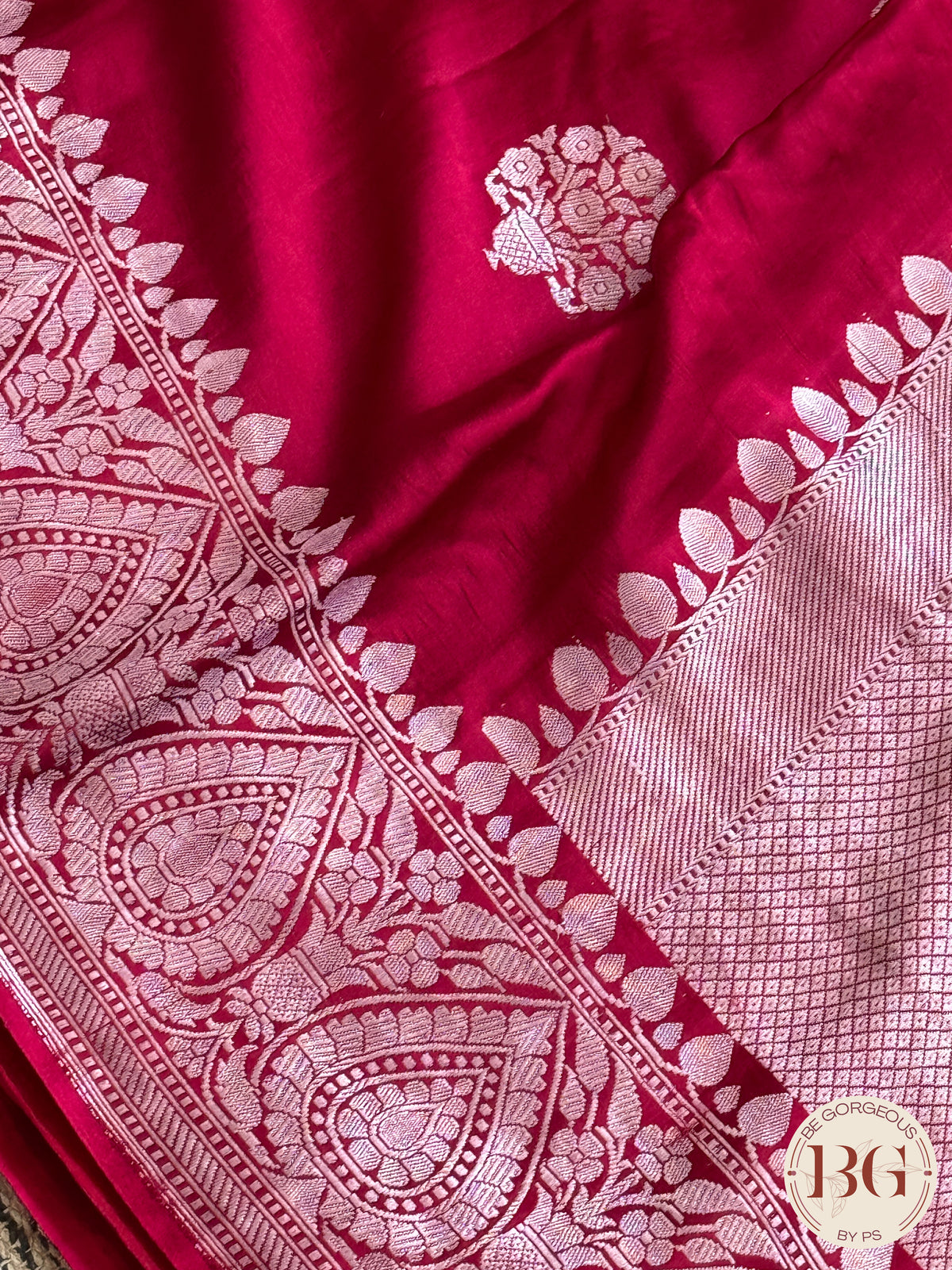 Mushroo banarasi kandhwa weaving pure silk handloom saree - Maroon