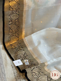 Banarasi Handloom Kora Organza Silk Saree - Silk mark certfied - cream