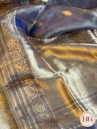 Banarasi Tissue silk mark certified saree with lace - Blue