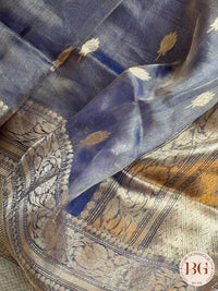 Banarasi Tissue silk mark certified saree with lace - Blue
