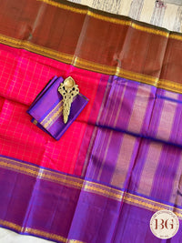 Kanjeevaram pure silk handloom saree - red big border