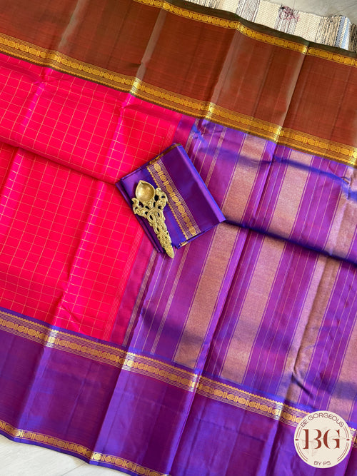 Kanjeevaram pure silk handloom saree - red big border