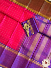 Kanjeevaram pure silk handloom saree - red big border