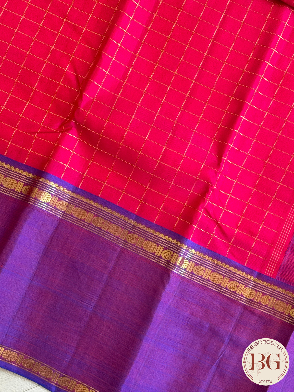 Kanjeevaram pure silk handloom saree - red big border