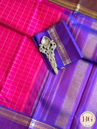 Kanjeevaram pure silk handloom saree - red big border