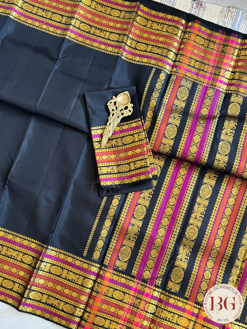 Kanjeevaram pure silk handloom saree - black