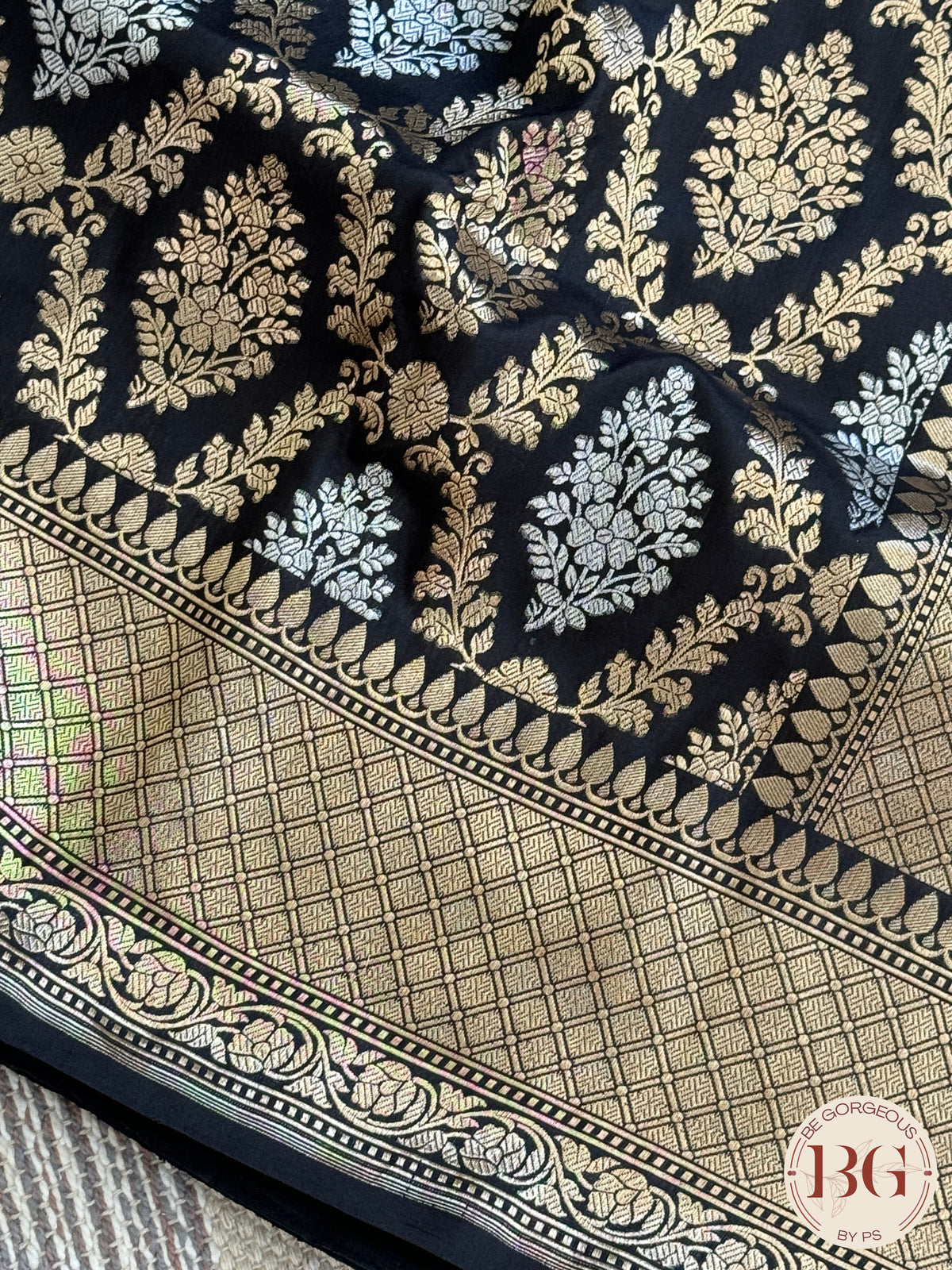 Banarasi Handloom Katan Silk Saree - Silk mark certfied - black