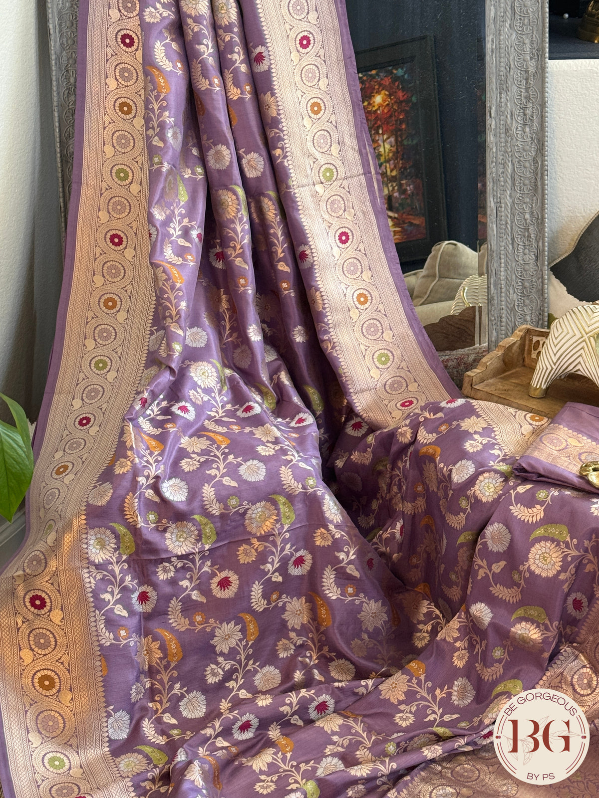 Banarasi Handloom Katan Silk Saree - Silk mark certfied - purple