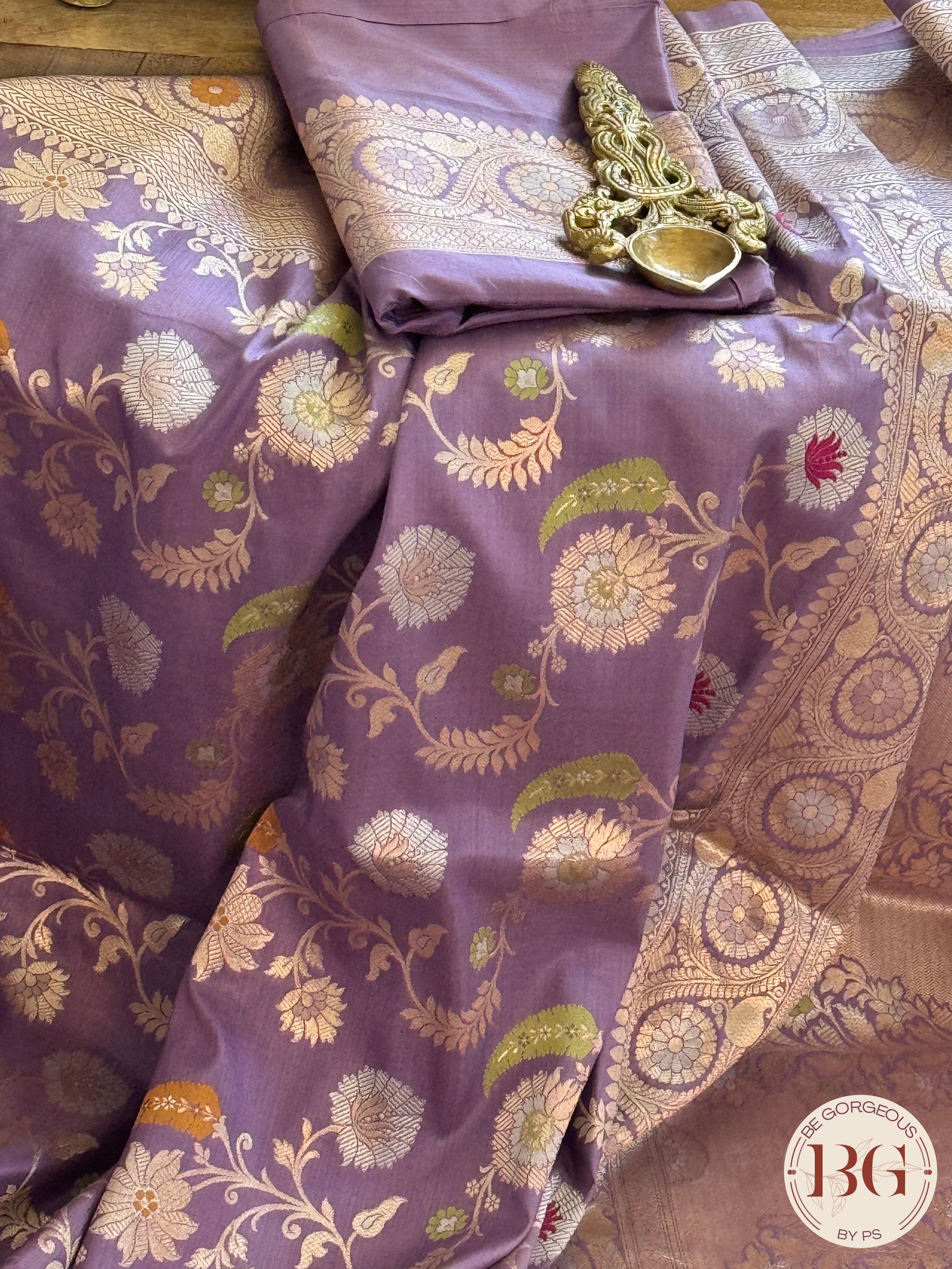 Banarasi Handloom Katan Silk Saree - Silk mark certfied - purple