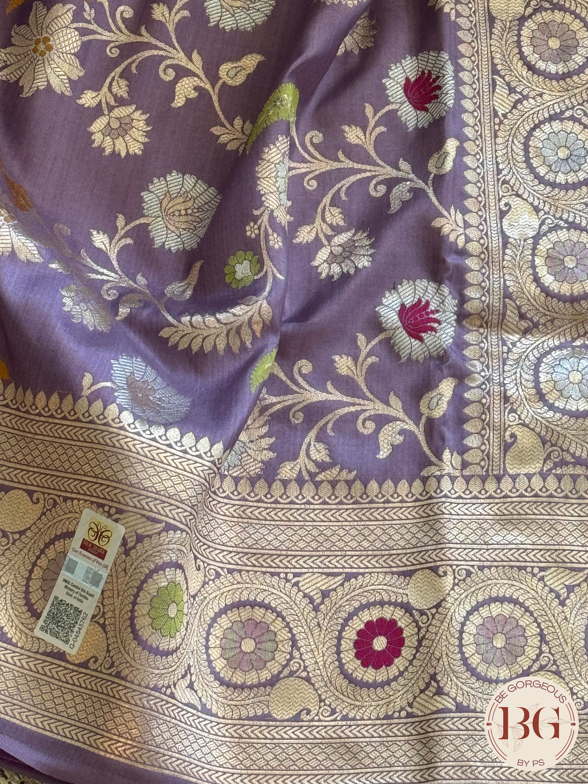 Banarasi Handloom Katan Silk Saree - Silk mark certfied - purple