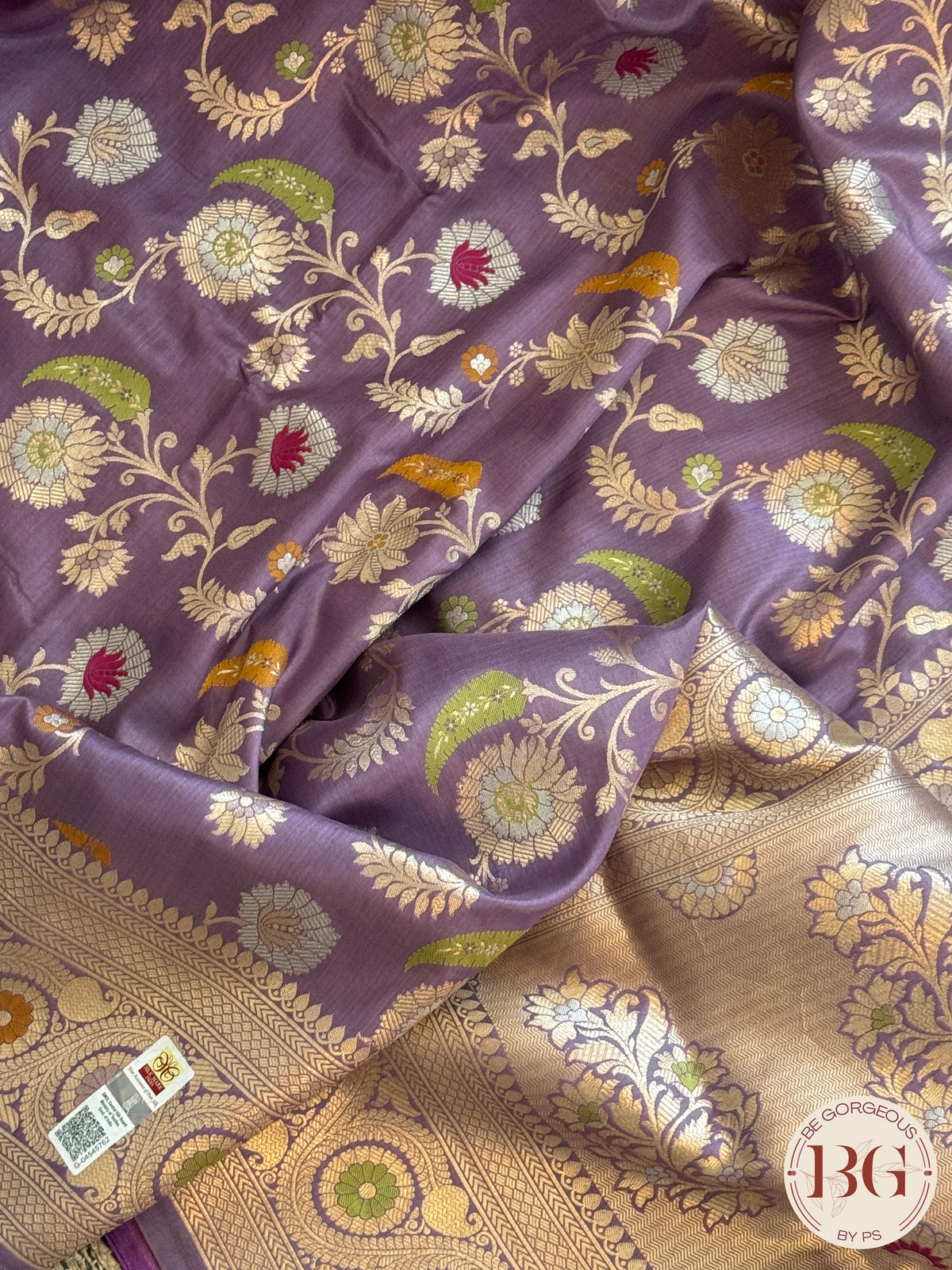 Banarasi Handloom Katan Silk Saree - Silk mark certfied - purple