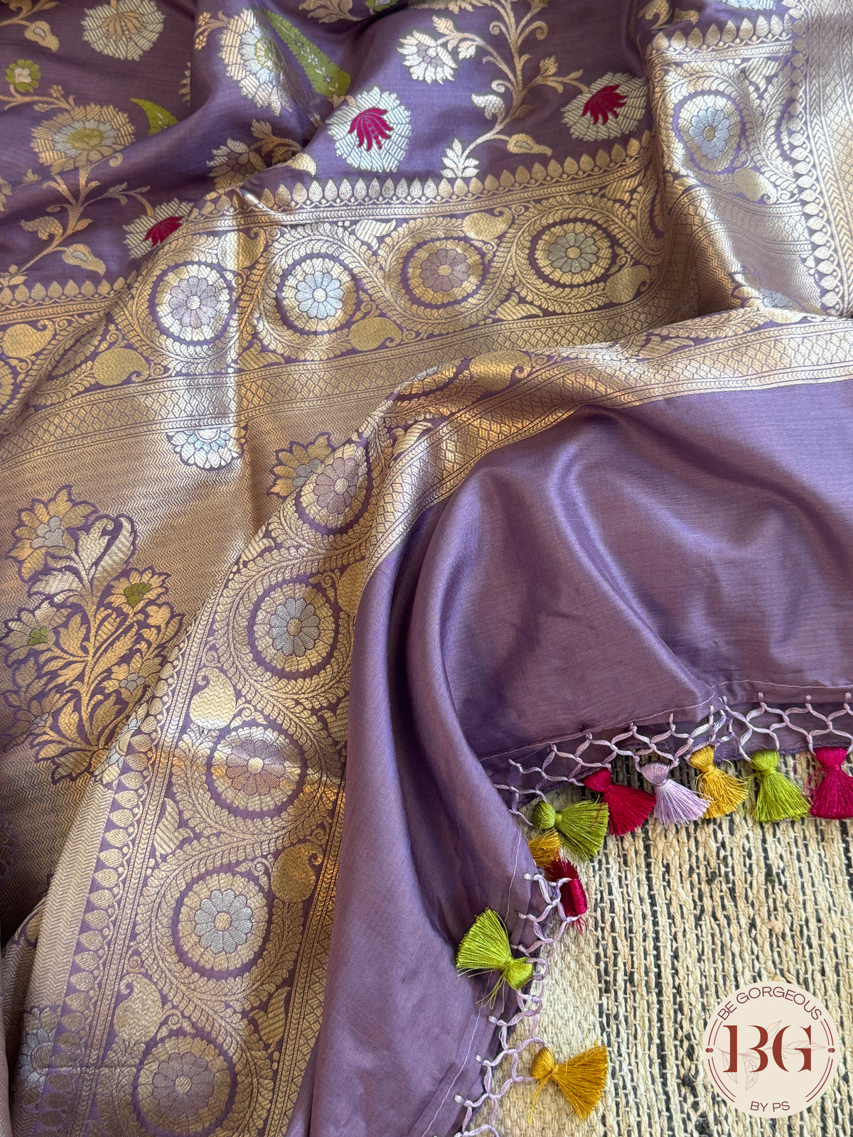 Banarasi Handloom Katan Silk Saree - Silk mark certfied - purple